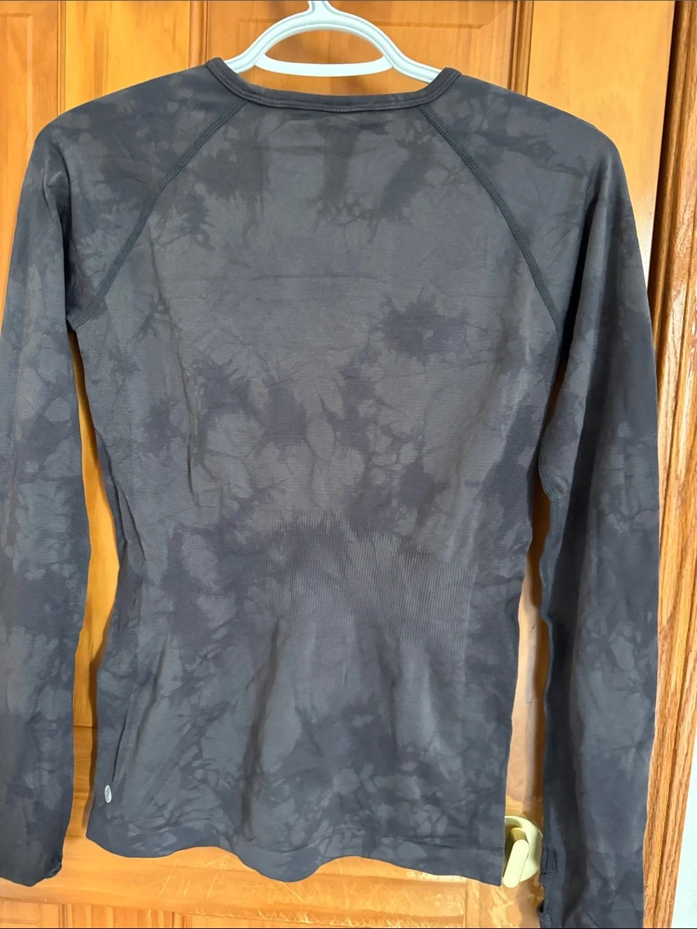 Zella Charcoal Tie-Dye Seamless Long Sleeve Top